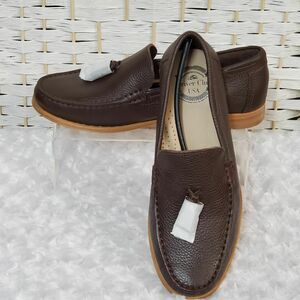 Driver Club USA Mens 7 Hampton Tassel Loafer Brown Grainy Leather Sole Brazil